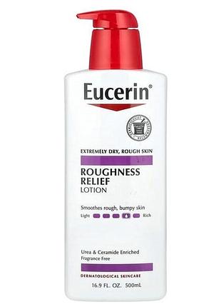 Eucerin, roughness relief lotion (500 мл), увлажняющий лосьон для тела, для сухой и огрубевшей кожи