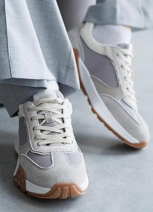 Кроссовки женские замшевые 588222 серые