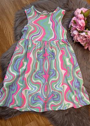 Ідеальний стильний бавовняний сарафан з яскравим принтом на дівчинку 6/7р pepco