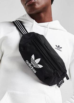 Adidas originals adicolor classic black ij0764 сумка на пояс плече бананка унісекс оригінал чорна