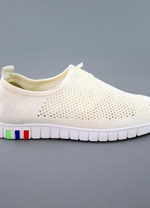 Кроссовки женские сетка 588967 молочные