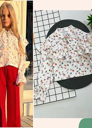 Нежная цветочная блузка для девочки