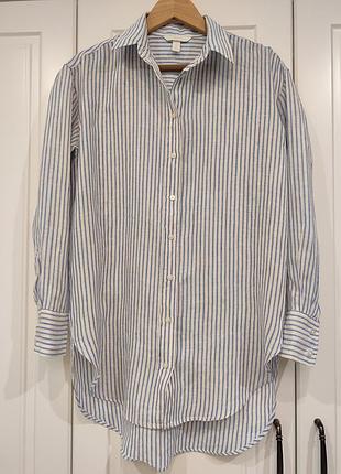 Рубашка женская удлиненная 100% лён