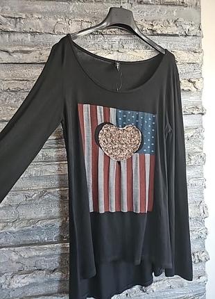 Жіночий трикотаж американський прапор блискучі поетки