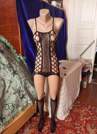 Чорний сексі комбінезон