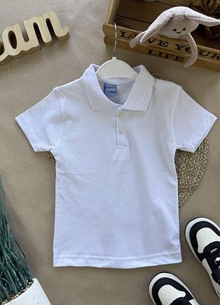 Поло белое короткий рукав 110-128