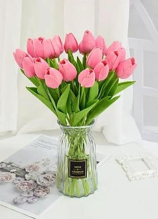 Тюльпан искусственный 1шт. цвет розовый