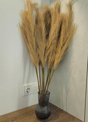 Пампасная трава искусственная ветка 1шт коричневый