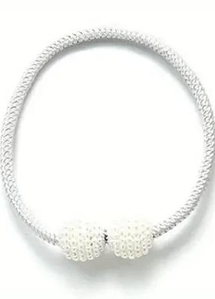 Зажим для штор на магнитах белый 1шт