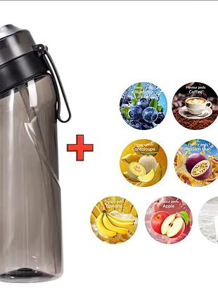 Бутылка для воды спортивная пластиковая с ароматизаторами 650мл черная