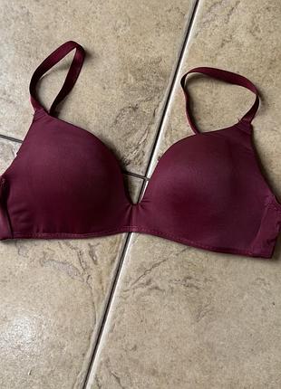 Бюстгалтер лиф бра бургунди тонкая чашка
