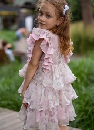 Сукня шифонова святкова, праздничное нарядное платье, плаття рюши рюші