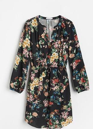 Плаття в квітковий принт з натурального матеріалу s