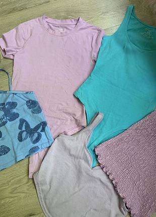 Лот топи боди летние на 10-11 лет (146-152)