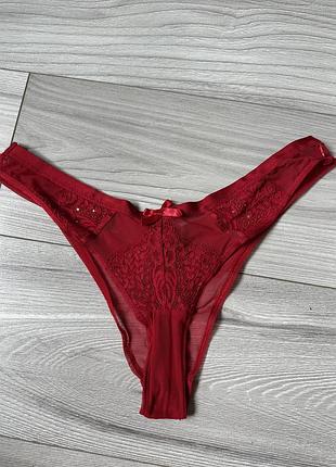 Трусики стрінги мереживо сітка стрази