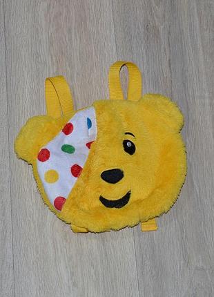 Рюкзачек george. мишка мягкая игрушка детский в сад садик для мальчика девочки классный плюшевый рюкзак портфель рюкзачок портфельчик ранец желтый