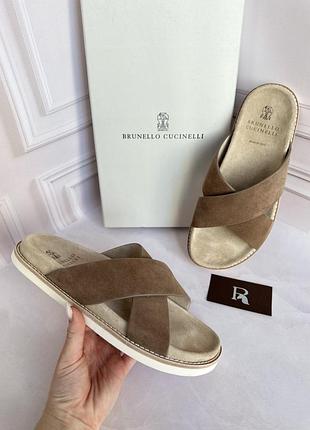 Чоловічі замшеві шльопанці