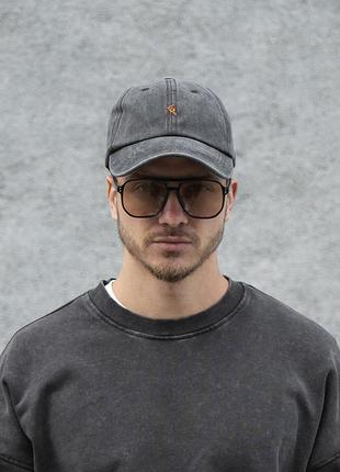 Мужская кепка бейсболка vintage without с принтом pizza black