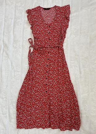 Сукня жіноча f&f червоного кольору у квітковий принт