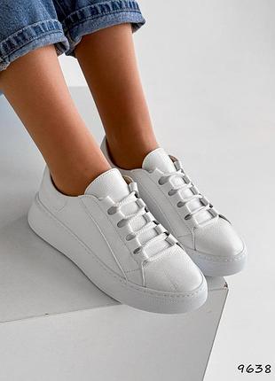 9638 кеди шкіряні, кросівки з оригінальной шнурівкой