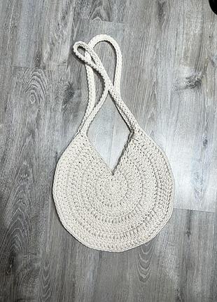Стильна вʼязана сумка ручної роботи cotton family