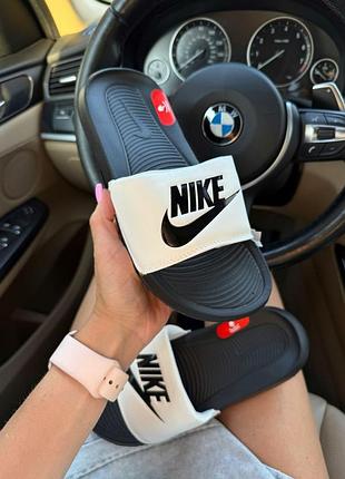 Женские шлепанцы nike slides white black 36-37-38-39-40-41