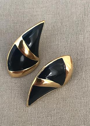 Monet сережки в позолоті з емалями американський вінтаж