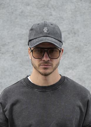 Мужская кепка бейсболка vintage without с принтом badhair black