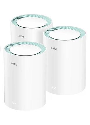 Маршрутизатор wifi mesh-система wifi 5 cudy m1300 (3-pack) 3 штуки дводіапазонні гігабітні ac1200 (73-00511)