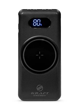 Повербанк 10000mah power bank kraft kpb-1110w black бездротова зарядка (43-00099)
