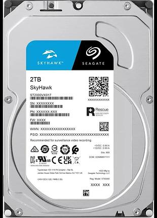 Seagate skyhawk st2000vx017 2тб жесткий диск внутренний