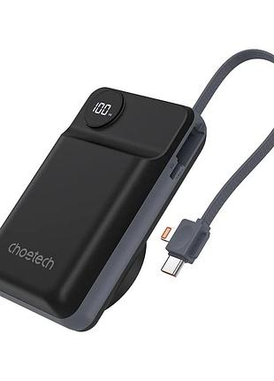 Повербанк 20000mah choetech b696 black qc3.0 pd3.0 бездротова зарядка смартфонів та apple watch (43-00132)