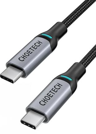 Кабель choetech хсс-1002 black usb-c to usb-c pd100w 1.8m (43-00123)