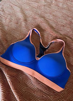 Топ лиф бра синий с оранжевым