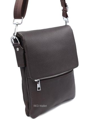 Сумка мужская натуральная кожа leather 2056 brown