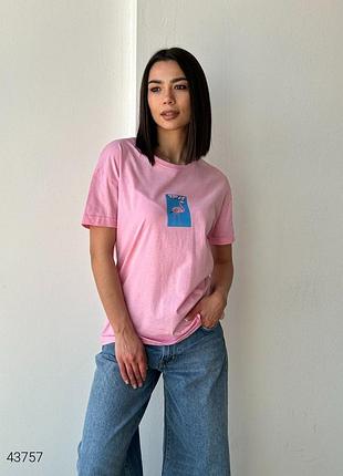 Бавовняна жіноча футболка рожева