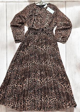 Леопардова довга сукня