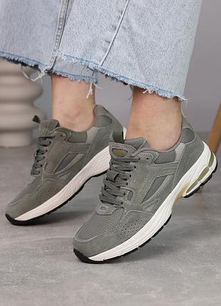 Кроссовки женские замшевые 588013 зеленые