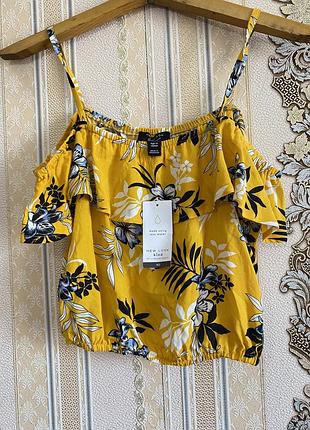 Стильний легкий топ, гірчичний топік