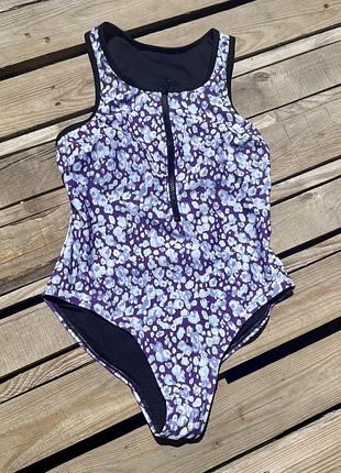 Суцільний купальник із змійкою