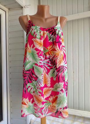 Итальянская шифоновая вискозная 👚 блуза большого размера батал