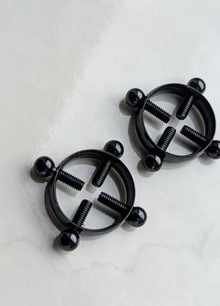 Пирсинг зажим для сосок черный