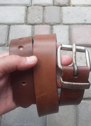 Ремень кожанный мужской из толстой свиной кожи.кочиневый.97см