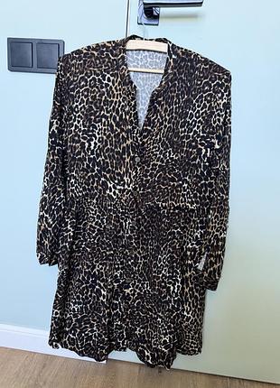 Сукня/туніка з леопардовим принтом, розмір 42–44