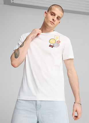 Белая мужская футболка puma house of graphics men's tee новая оригинал из сша