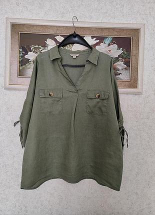 Льняная рубашка, блуза бренд monsoon, размер 46-48