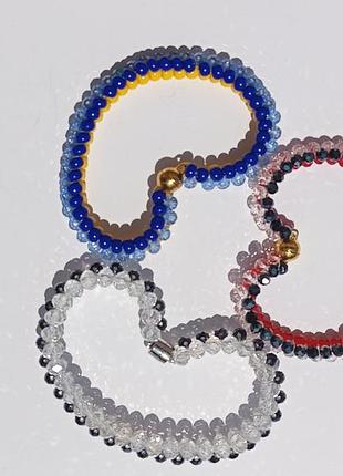 Браслеты из стеклянных бусин" рондели"