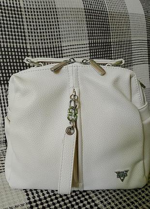 Сумка біла (молочна) жіноча середня