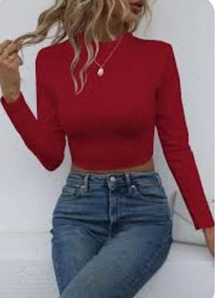 Яркий красный красивый лонг лонгслив рубчик zara трендовый стильный модный завязки по бокам