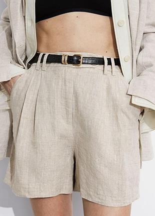 Стильні нові лляні шорти бермуди льон натуральні primark 8/36/s